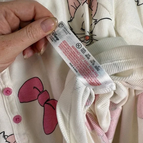 NWT Disney Pajama Romper Womens XL White Pyjama Long Sleeve Lounge Sleep - Picture 7 of 7